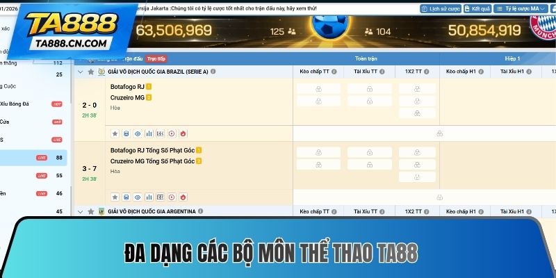 Đa dạng các bộ môn Thể thao TA88