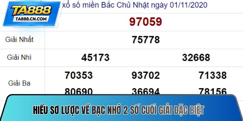 Hiểu sơ lược về bạc nhớ 2 số cuối giải đặc biệt