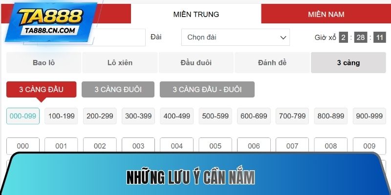 Những lưu ý cần nắm